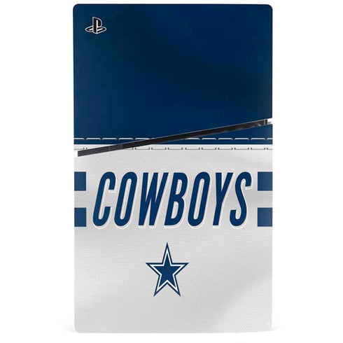 NFL Dallas Cowboys White Striped PS5 Slim Digital Edition Bundle Skin