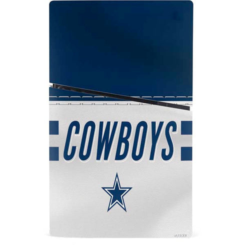 NFL Dallas Cowboys White Striped PS5 Slim Digital Edition Console Skin