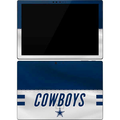 NFL Dallas Cowboys White Striped Surface Pro 7 Skin