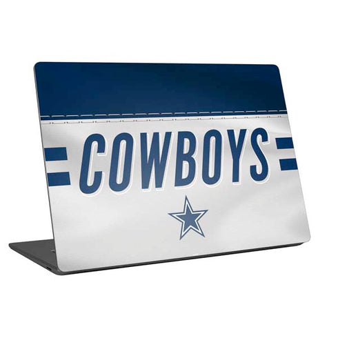 NFL Dallas Cowboys White Striped Universal Laptop 12in (9.8 x 6.8in) Skin