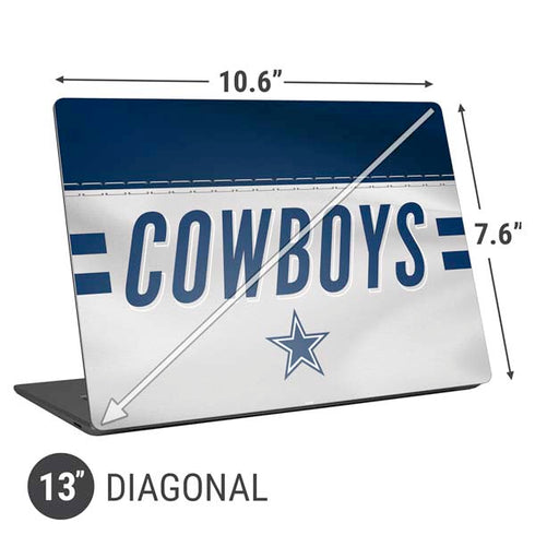 NFL Dallas Cowboys White Striped Universal Laptop 13in (10.6 x 7.6in) Skin