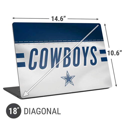 NFL Dallas Cowboys White Striped Universal Laptop 18in (14.6 x 10.6in) Skin