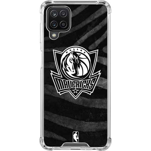 NBA Dallas Mavericks Black Animal Print Galaxy A12 Clear Case