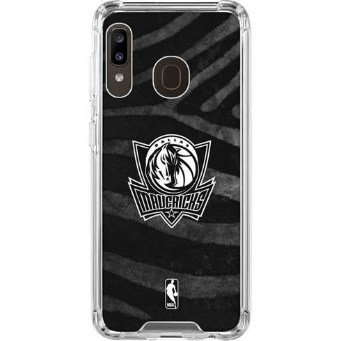 NBA Dallas Mavericks Black Animal Print Galaxy A30 Clear Case