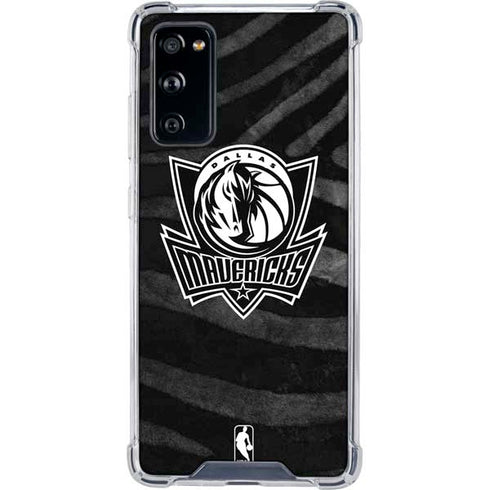 NBA Dallas Mavericks Black Animal Print Galaxy S20 FE Clear Case