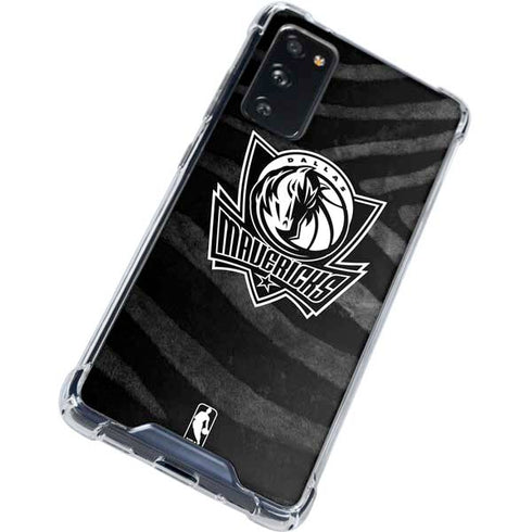 NBA Dallas Mavericks Black Animal Print Galaxy S20 FE Clear Case