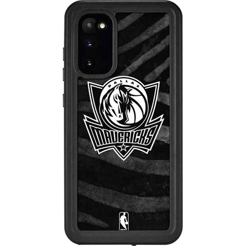 NBA Dallas Mavericks Black Animal Print Galaxy S20 Waterproof Case