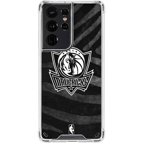 NBA Dallas Mavericks Black Animal Print Galaxy S21 Ultra 5G Clear Case