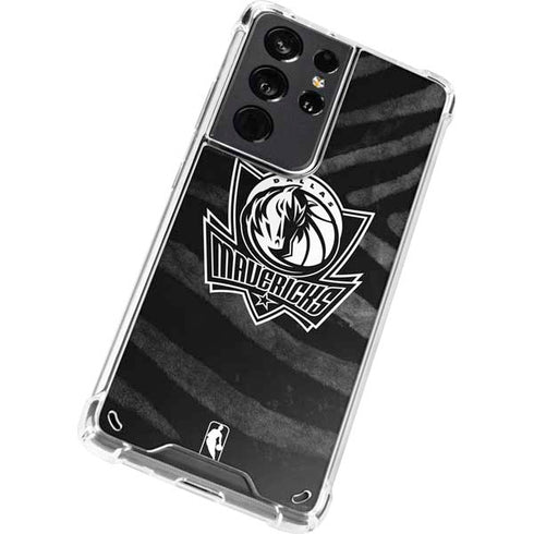 NBA Dallas Mavericks Black Animal Print Galaxy S21 Ultra 5G Clear Case