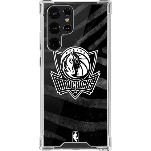 NBA Dallas Mavericks Black Animal Print Galaxy S22 Ultra Clear Case