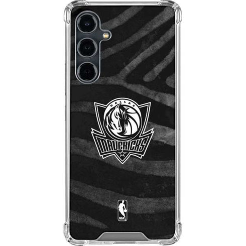 NBA Dallas Mavericks Black Animal Print Galaxy S23 FE Clear Case