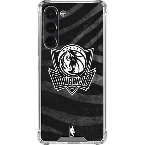NBA Dallas Mavericks Black Animal Print Galaxy S23 Plus Clear Case
