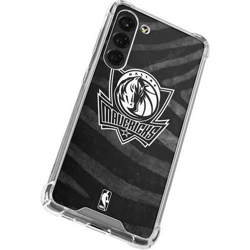 NBA Dallas Mavericks Black Animal Print Galaxy S23 Plus Clear Case