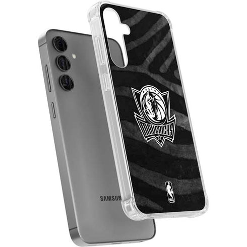 NBA Dallas Mavericks Black Animal Print Galaxy S24 Plus Clear Case