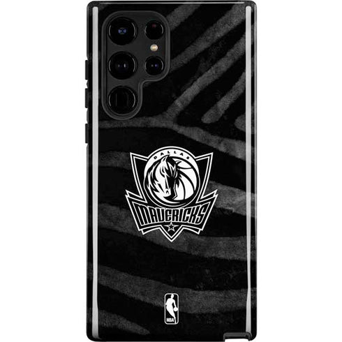 NBA Dallas Mavericks Black Animal Print Galaxy S24 Ultra Impact Case