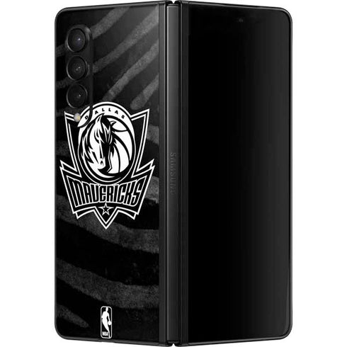 NBA Dallas Mavericks Black Animal Print Galaxy Z Fold3 5G Skin