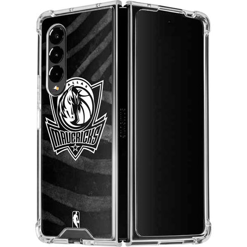 NBA Dallas Mavericks Black Animal Print Galaxy Z Fold4 5G Clear Case