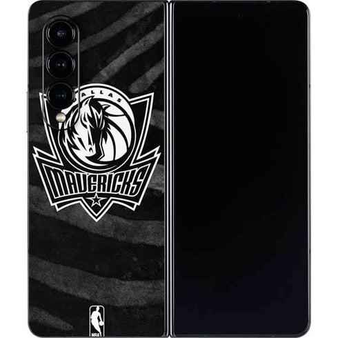 NBA Dallas Mavericks Black Animal Print Galaxy Z Fold4 5G Skin