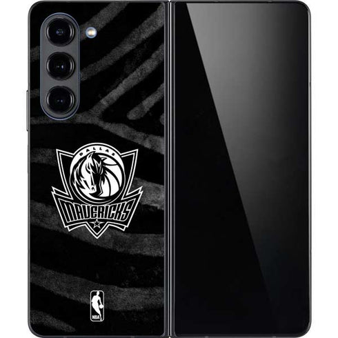 NBA Dallas Mavericks Black Animal Print Galaxy Z Fold5 5G Skin