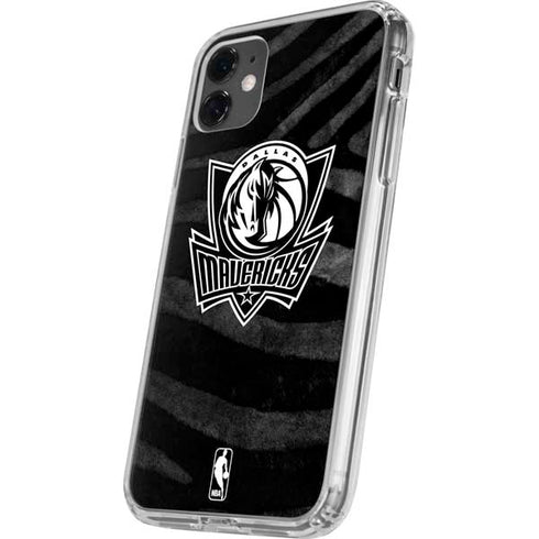 NBA Dallas Mavericks Black Animal Print iPhone 11 Clear Case
