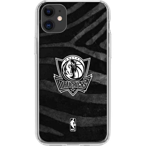 NBA Dallas Mavericks Black Animal Print iPhone 11 Clear Case
