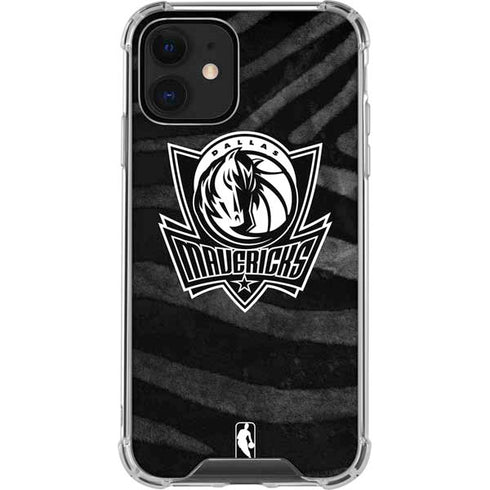 NBA Dallas Mavericks Black Animal Print iPhone 12 Clear Case