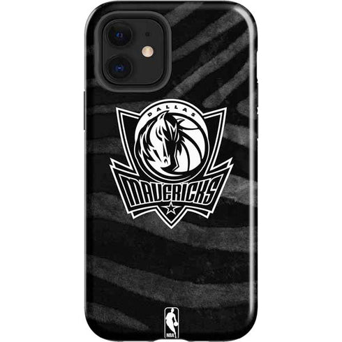 NBA Dallas Mavericks Black Animal Print iPhone 12 Impact Case
