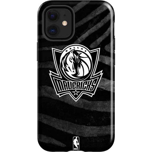 NBA Dallas Mavericks Black Animal Print iPhone 12 Mini Impact Case