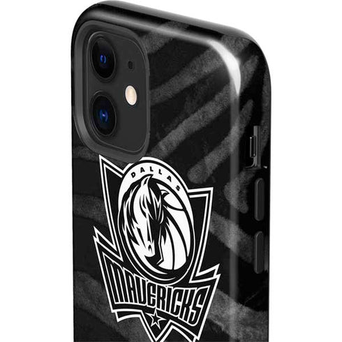 NBA Dallas Mavericks Black Animal Print iPhone 12 Mini Impact Case