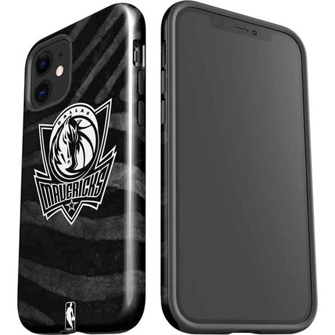 NBA Dallas Mavericks Black Animal Print iPhone 12 Mini Impact Case