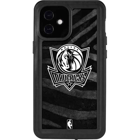 NBA Dallas Mavericks Black Animal Print iPhone 12 Mini Waterproof Case
