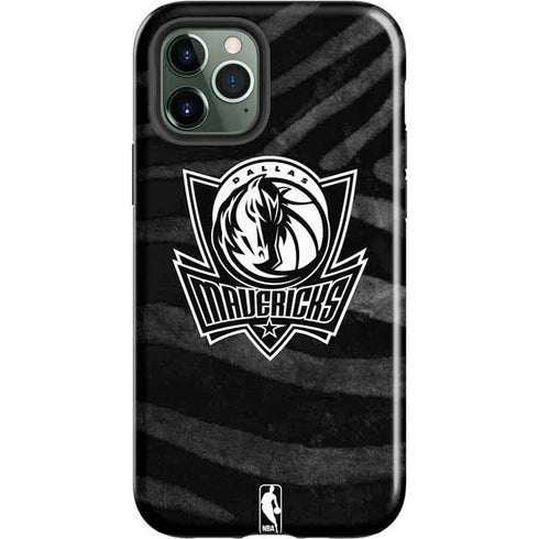 NBA Dallas Mavericks Black Animal Print iPhone 12 Pro Impact Case