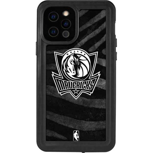 NBA Dallas Mavericks Black Animal Print iPhone 12 Pro Waterproof Case