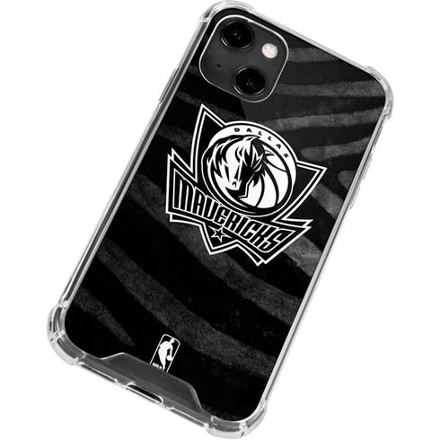 NBA Dallas Mavericks Black Animal Print iPhone 13 Clear Case