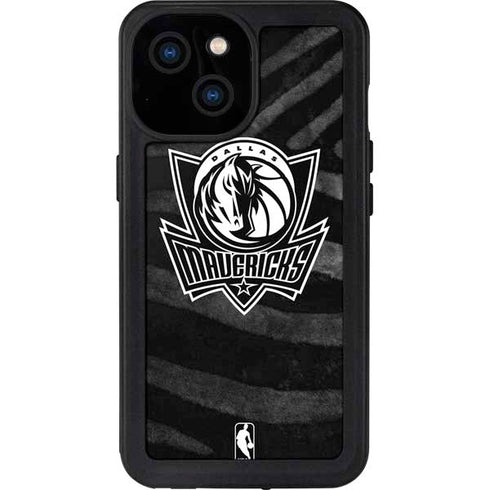 NBA Dallas Mavericks Black Animal Print iPhone 13 Mini Waterproof Case