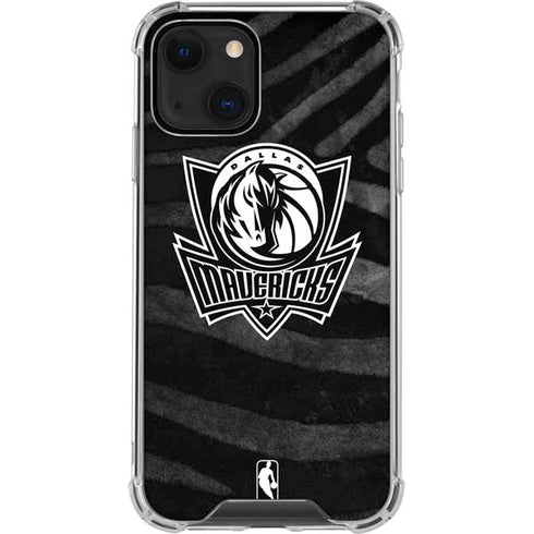 NBA Dallas Mavericks Black Animal Print iPhone 14 Plus Clear Case