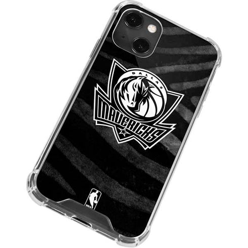 NBA Dallas Mavericks Black Animal Print iPhone 15 Plus Clear Case