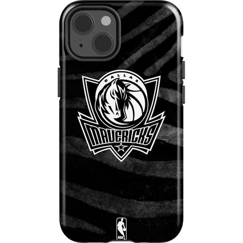 NBA Dallas Mavericks Black Animal Print iPhone 15 Impact Case