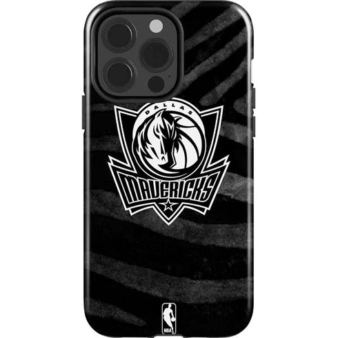 NBA Dallas Mavericks Black Animal Print iPhone 15 Pro Impact Case