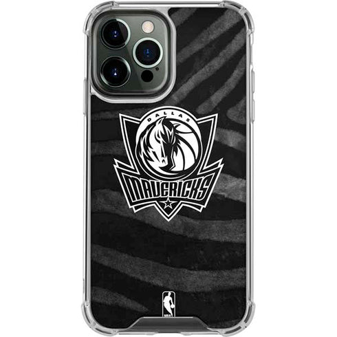NBA Dallas Mavericks Black Animal Print iPhone 15 Pro Max Clear Case