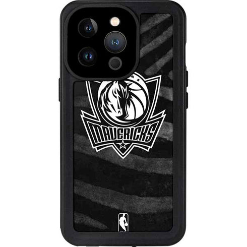 NBA Dallas Mavericks Black Animal Print iPhone 14 Pro Waterproof Case