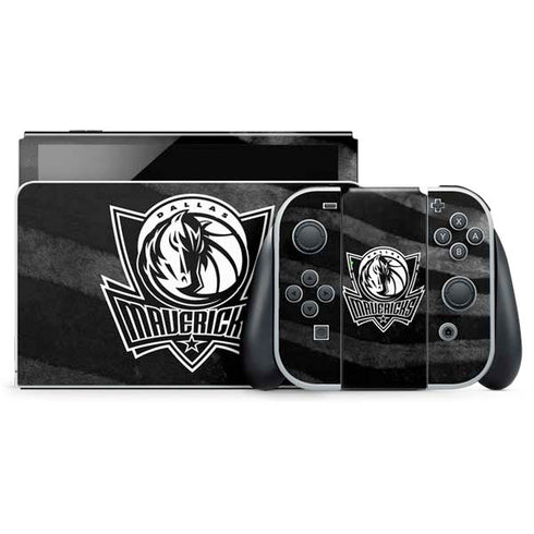 NBA Dallas Mavericks Black Animal Print Nintendo Switch OLED (2021) Skin