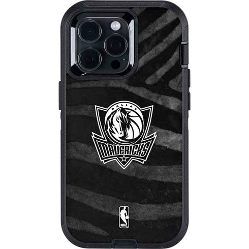 NBA Dallas Mavericks Black Animal Print Otterbox Defender iPhone Skin