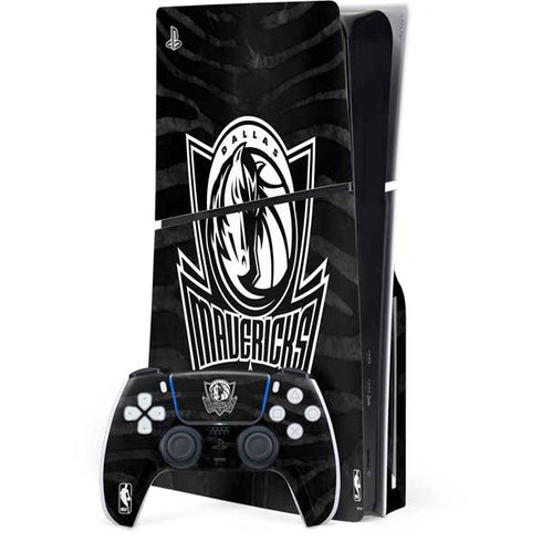 NBA Dallas Mavericks Black Animal Print PS5 Slim Disk Bundle Skin