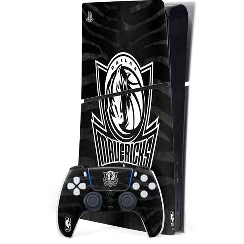 NBA Dallas Mavericks Black Animal Print PS5 Slim Digital Edition Console Skin