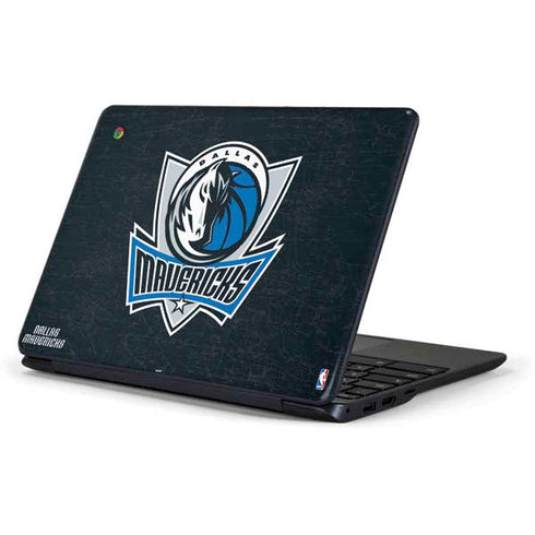 NBA Dallas Mavericks Black Primary Logo Samsung Chromebook Skin