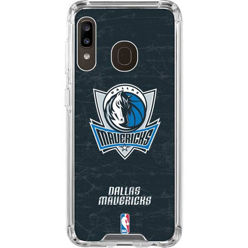 NBA Dallas Mavericks Black Primary Logo Galaxy A30 Clear Case