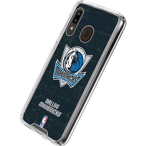 NBA Dallas Mavericks Black Primary Logo Galaxy A30 Clear Case