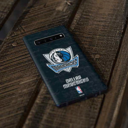 NBA Dallas Mavericks Black Primary Logo Galaxy S10 Skin