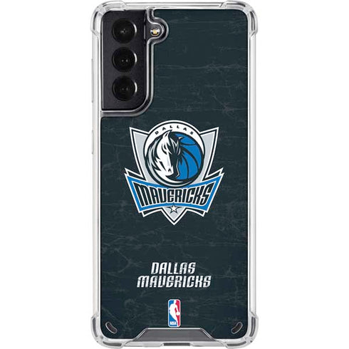 NBA Dallas Mavericks Black Primary Logo Galaxy S21 5G Clear Case